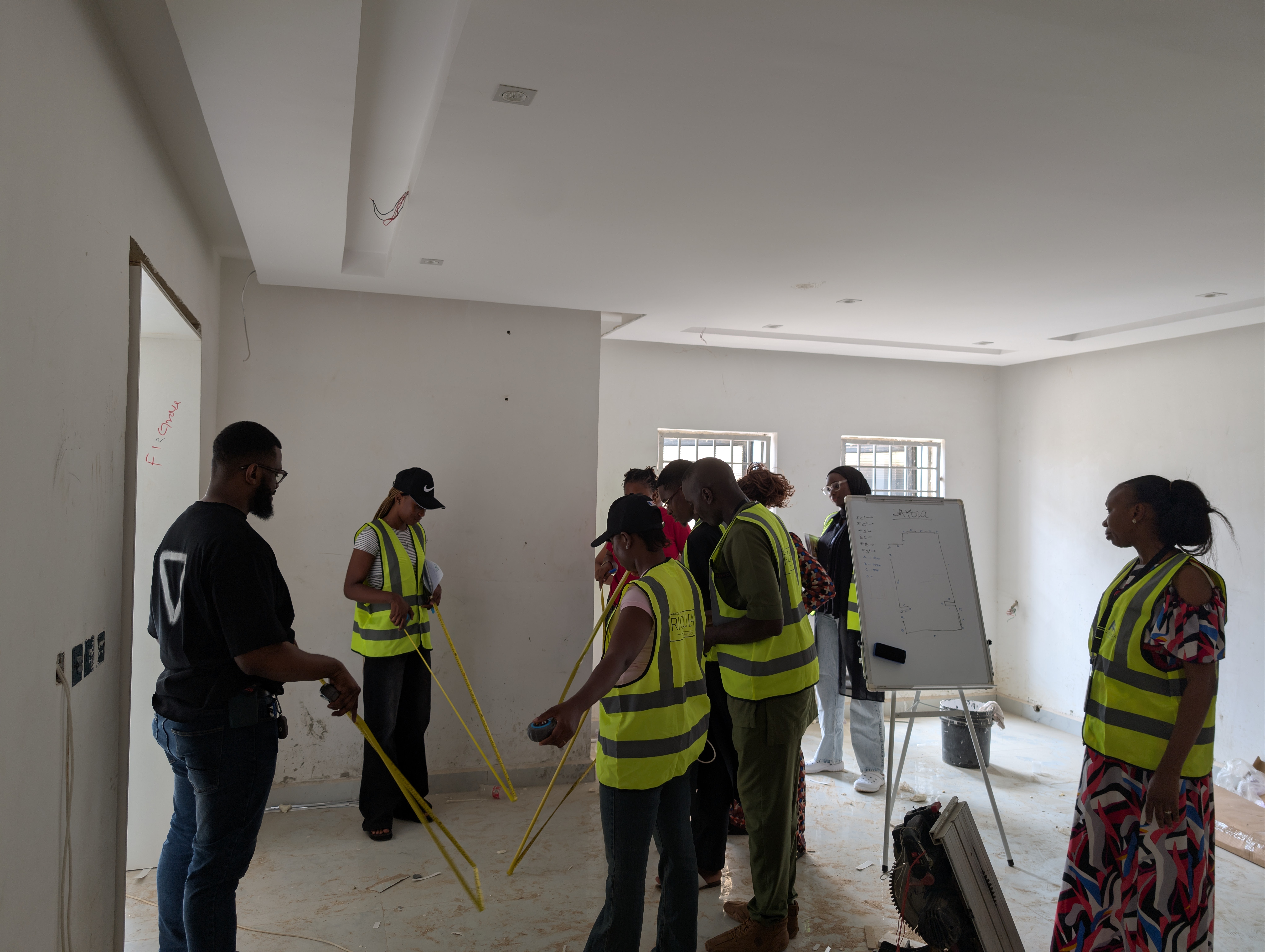 Academy students discussing space planning
